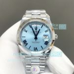 8+ Factory Swiss Replica Rolex Day-Date 40 Ice Blue 3255 Gain Weight President Watch 